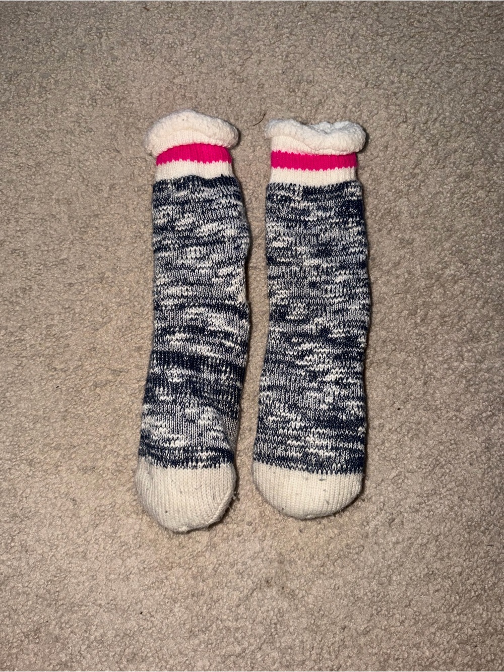 Women’s Navy & White Crew Socks
